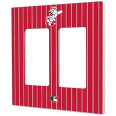 Strategic Printing Cincinnati Reds 1953-1967 Cooperstown Pinstripe Double Rocker Light Switch Plate