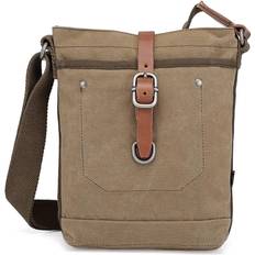 TSD Brand Forest Military-Inspired Canvas Crossbody Bag - Olive