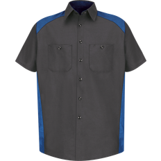 Red Kap Short Sleeve Motorsports Shirt - Charcoal/Royal Blue