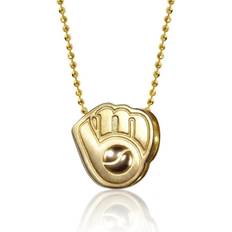 Alex Woo Milwaukee Brewers Little Logo 14k Yellow Gold Necklace