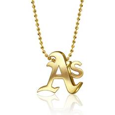 Alex Woo Oakland Athletics Little Logo 14k Yellow Gold Necklace