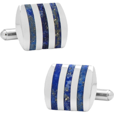 Cufflinks Inc Striped Cufflinks - Silver/Blue