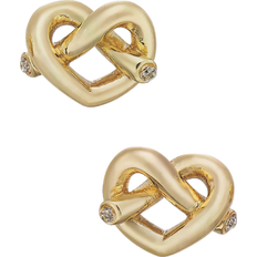 Kate Spade Crystal Accented Love Knot Stud Earrings - Gold/Transparent