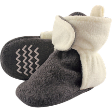 Hudson Baby Fleece Booties - Charcoal and Cream