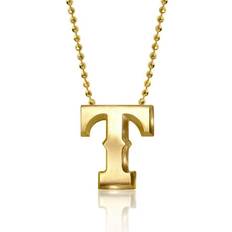 Alex Woo Texas Rangers Little Logo 14k Yellow Gold Necklace