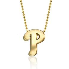 Alex Woo Philadelphia Phillies Little Logo 14k Yellow Gold Necklace