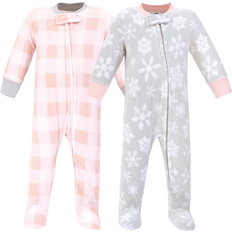 Hudson Baby Fleece Sleep N Play 2-Pack - Gray/Pink Snowflake (10158793)