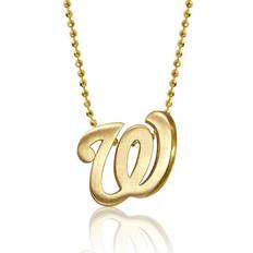 Alex Woo Washington National Little Logo 14k Yellow Gold Necklace