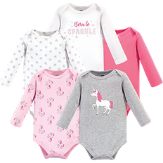 Hudson Long Sleeve Bodysuits 5-pack - Pink Unicorn (10158670)