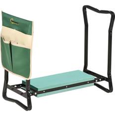 OutSunny Garden Kneeler Foldable Seat Bench Eva Foam Pad With Tool Bag Pouch