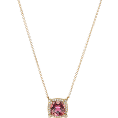 David Yurman Petite Chatelaine Pavé Bezel Pendant Necklace - Gold/Tourmaline/Diamonds