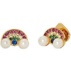 Kate Spade Imitation Rainbow Stud Earrings - Gold/Pearl/Multicolour