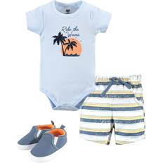 Hudson Baby Bodysuit Shorts & Shoes 3-Piece Set - Ride Waves ( 10153367)