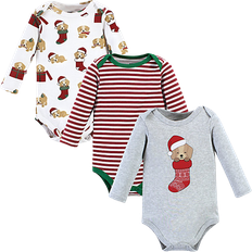 Hudson Cotton Long-Sleeve Bodysuits 3-pack - Christmas Dog (10114237)