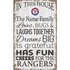 Fan Creations Texas Rangers Personalized In This House Sign