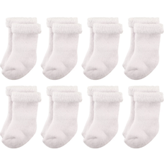 Hudson Rolled Cuff Crew Socks 8-pack - White (10754546)