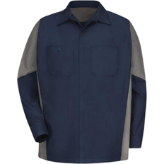 Red Kap Long Sleeve Crew Shirt - Navy/Grey