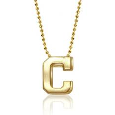 Alex Woo Cleveland Indians Little C Logo 14k Yellow Gold Necklace