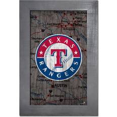 Fan Creations Texas Rangers Framed Team City Map Sign