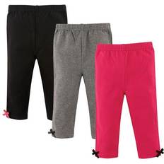 Hudson Infant Leggings with Ankle Bows 3-Pack - Rose and Black (10151180)