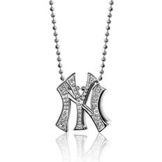 Alex Woo New York Yankees Little Logo 14kt White Gold & Diamond Necklace