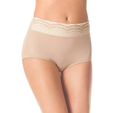 Warner's No Pinching No Problems Lace Brief - Toasted Almond/Toasted Almond Gardenia