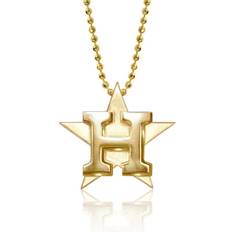 Alex Woo Houston Astros Little Logo 14k Yellow Gold Necklace