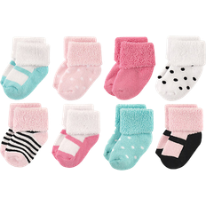 Luvable Friends Terry Socks 8-Pack - Mary Jane Mint/Pink