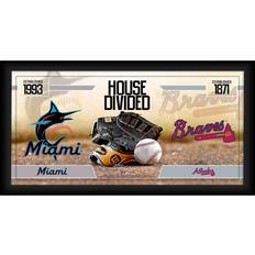 Fanatics Miami Marlins vs. Atlanta Braves Framed House Divided Baseball Collage Photo Frame