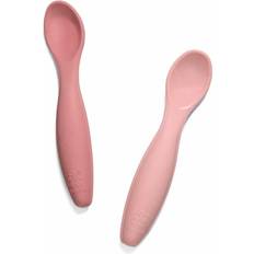 Sebra Children's Cutlery Sebra Silicone Spoon Set Short Blossom Pink