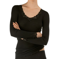 Women - Wool Shapewear & Under Garments Calida Richesse Lace Shirt Long Sleeve Top - WS Black