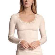 Silk Shapewear & Under Garments Calida Richesse Lace Shirt Long Sleeve Top - Light Ivory