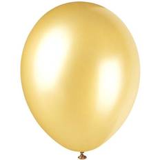 Unique Party Pack of 8 Pearlised Latex Balloons Gold