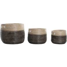 Dkd Home Decor Basket set Natural Grey Seagrass (3 pcs) (37 x 37 x 40 cm) Basket