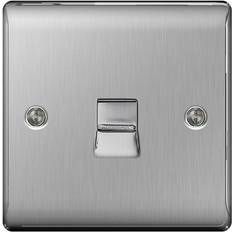 Nexus 1 gang Raised Brushed stainless steel effect Telephone socket