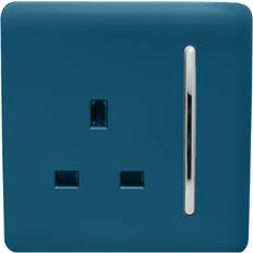 Blue Wall Switches Trendi Switch 1G 13A Switched Socket Midnight Blue