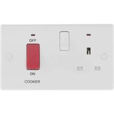 Nexus BG White Double Cooker Switch Socket 45A 870