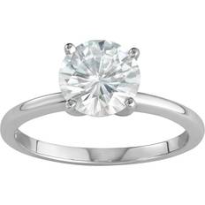 Charles & Colvard Moissanite Solitaire Ring - White Gold/Diamond