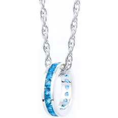 Traditions Jewelry Company December Birthstone Pendant Charm Necklace - Silver/Topaz