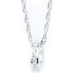 Traditions Jewelry Company April Birthstone Pendant Charm Necklace - Silver/Topaz