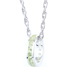 Traditions Jewelry Company August Birthstone Pendant Charm Necklace - Silver/Peridot