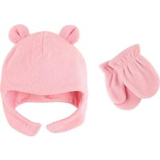 Luvable Friends Baby Fleece Bear Hat and Mitten Set 2-pack - Light Pink (10130981)