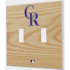 Strategic Printing Colorado Rockies Baseball Bat Design Double Toggle Light Switch Plates