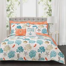 Lush Decor Coastal Full/Queen Quilts Blue, Orange, White (233.68x223.52cm)