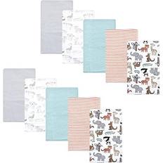 Hudson Cotton Flannel Burp Cloths 10-pack Zoo Animals