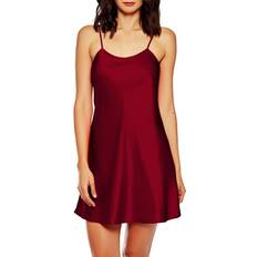 iCollection Satin Chemise - Burgundy