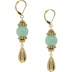 1928 Jewelry Drop Earrings - Gold/Green