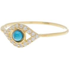 Adornia Evil Eye Ring - Gold/Turquoise/Transparent