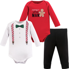 Little Treasures Long Sleeve Bodysuits and Pants - Christmas Suspenders (11172538)