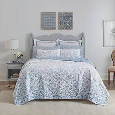 Laura Ashley Flora Quilts Blue (228.6x228.6cm)